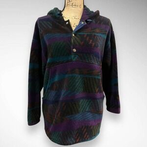 CHERRY TREE Multicolored Fleece Hooded Pullover Sweatshirt Size 14/16 | EUC